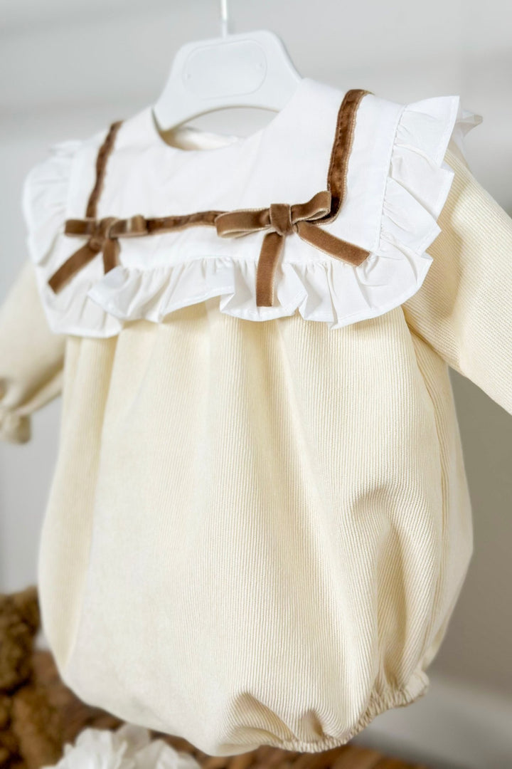 Puro Mimo "Olivia" Cream Cord Romper - Millie and John