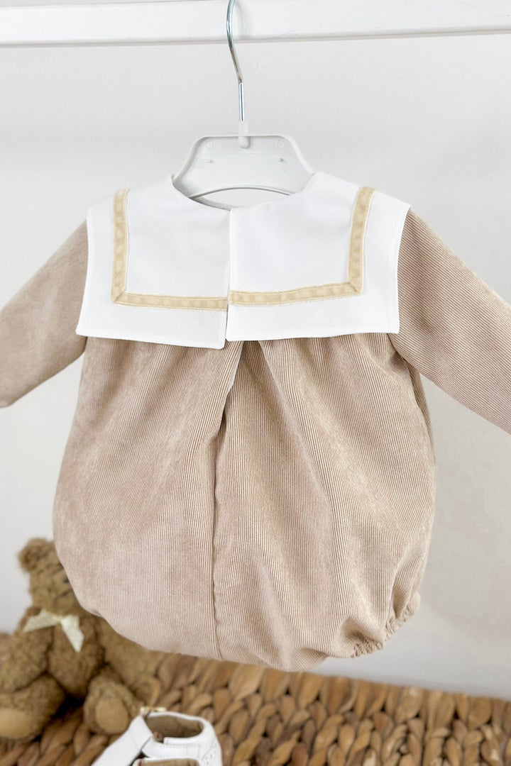 Puro Mimo "Ronnie" Stone Cord Sailor Romper - Millie and John