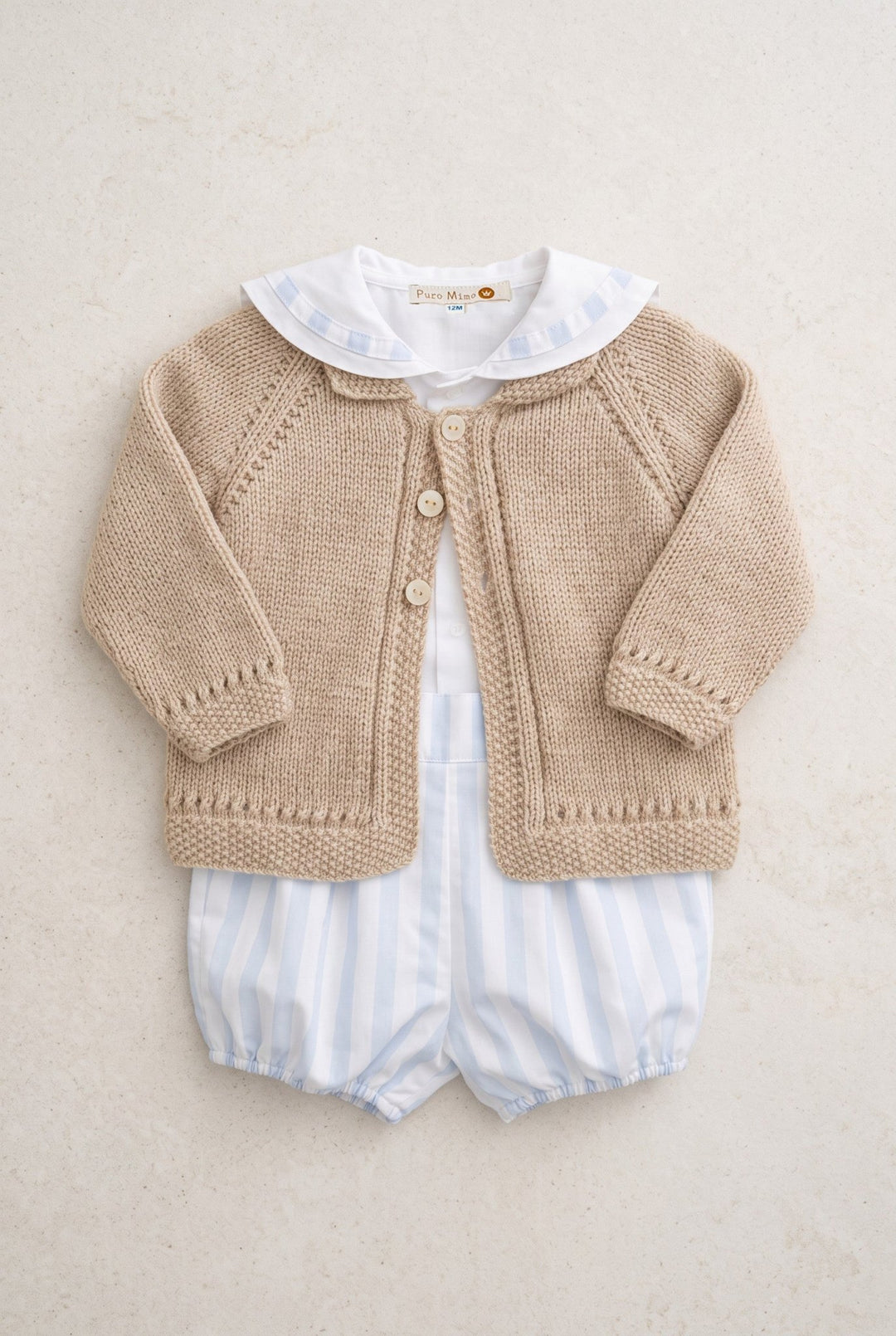 Puro Mimo "Sebastian" Blue Striped Sailor Shirt &amp; Jam Pants - Millie and John