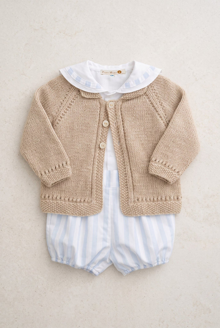 Puro Mimo "Sebastian" Blue Striped Sailor Shirt &amp; Jam Pants - Millie and John