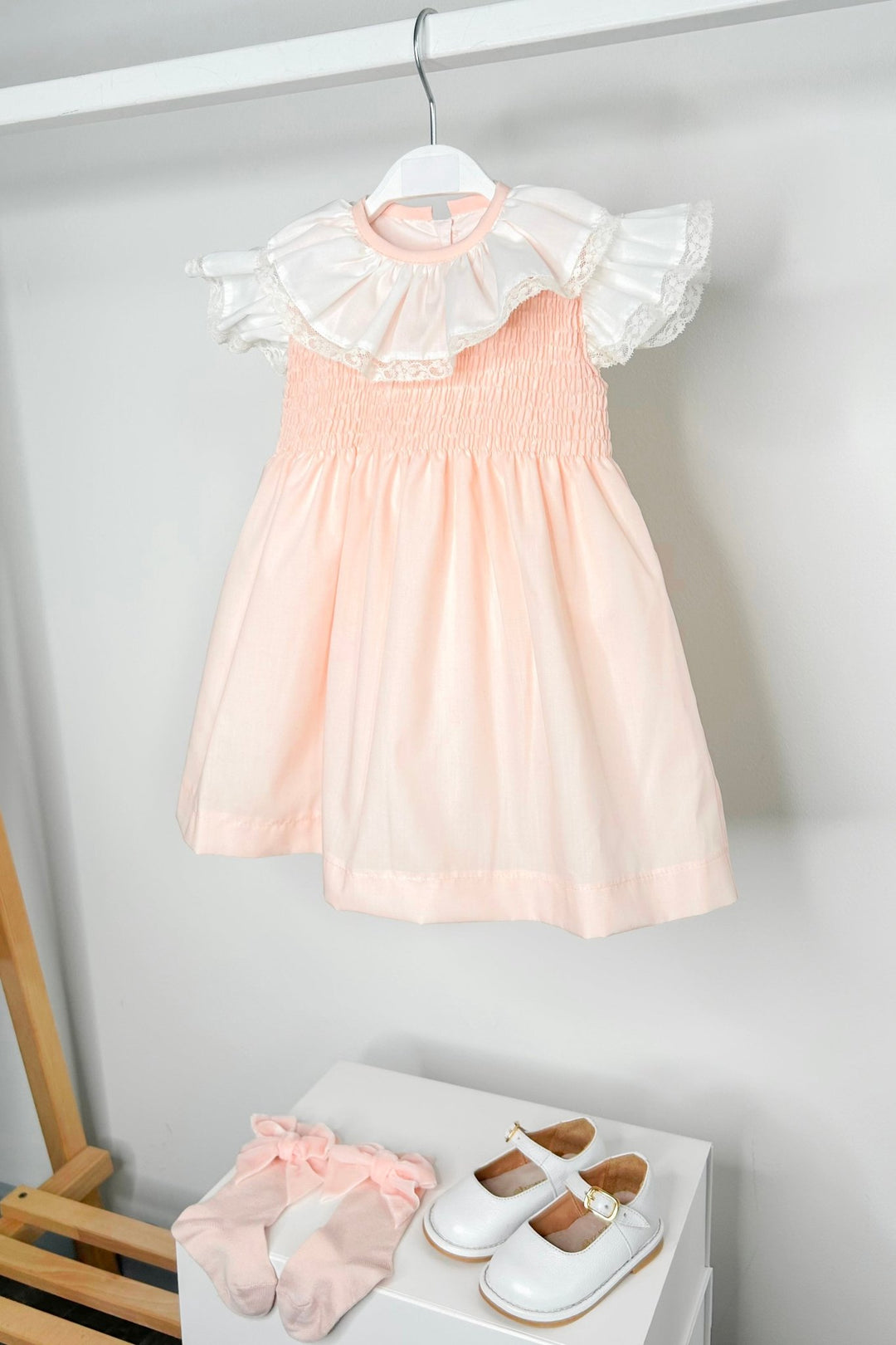 Puro Mimo "Tabitha" Peach Shirred Dress - Millie and John