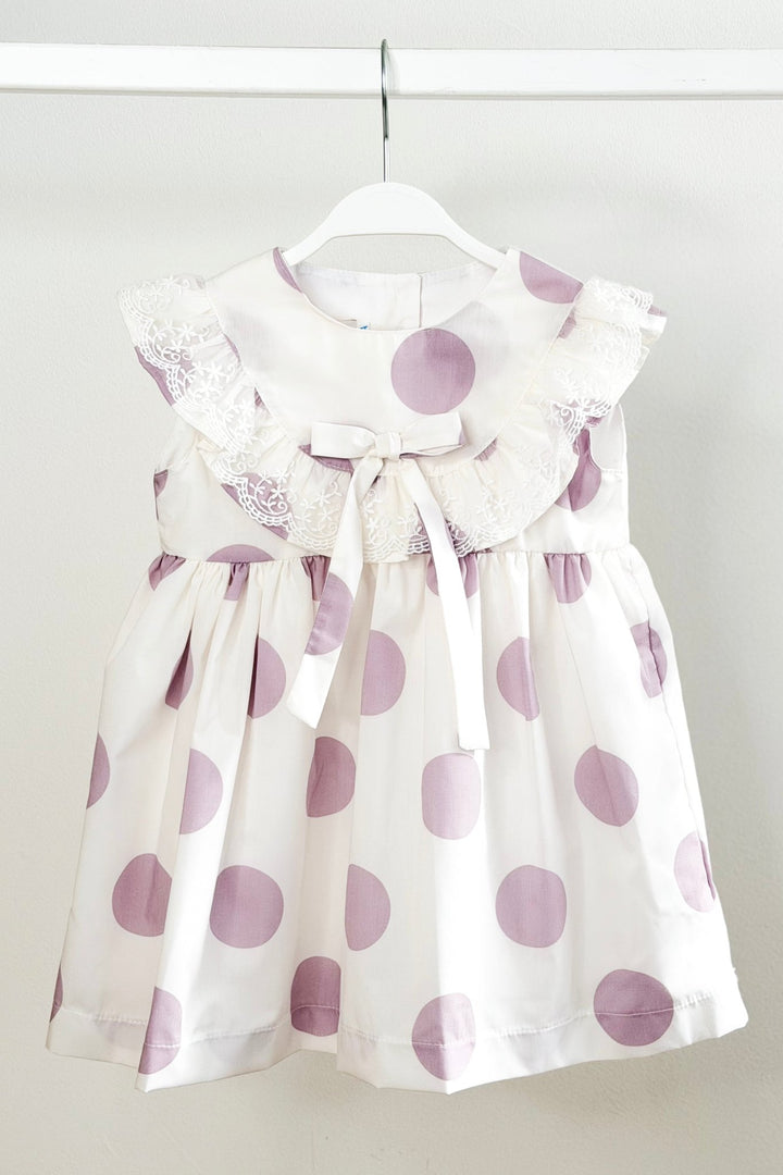 Puro Mimo "Violet" Lilac Polka Dot Dress - Millie and John