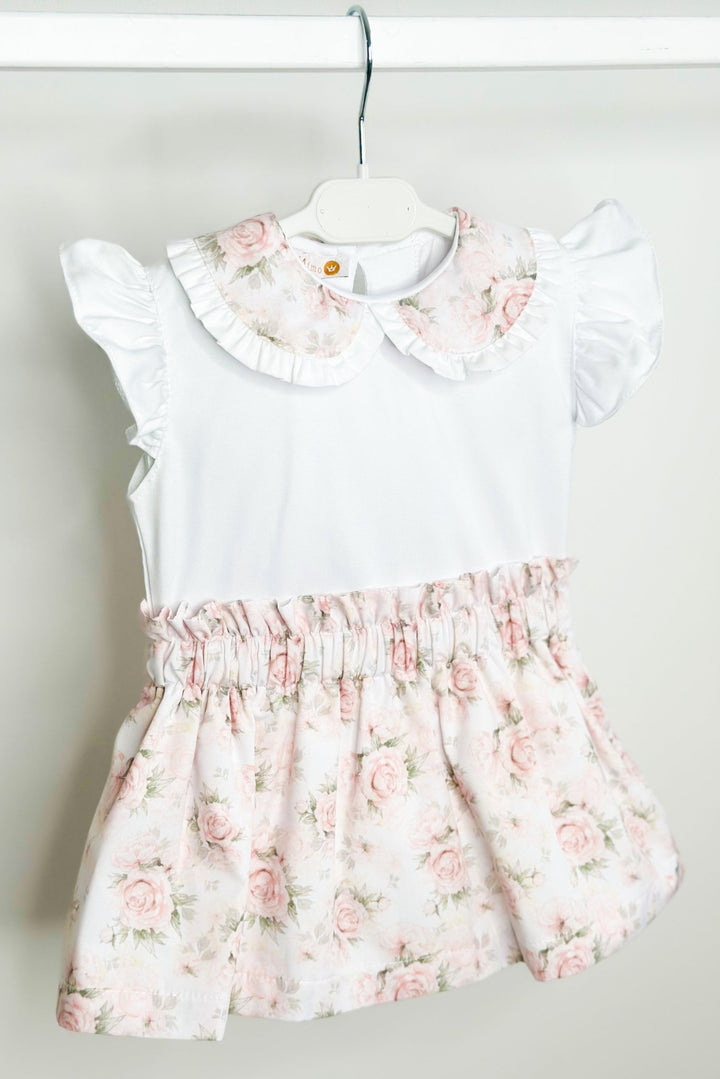 Puro Mimo "Wendy" Pale Pink Vintage Floral Top &amp; Skirt - Millie and John