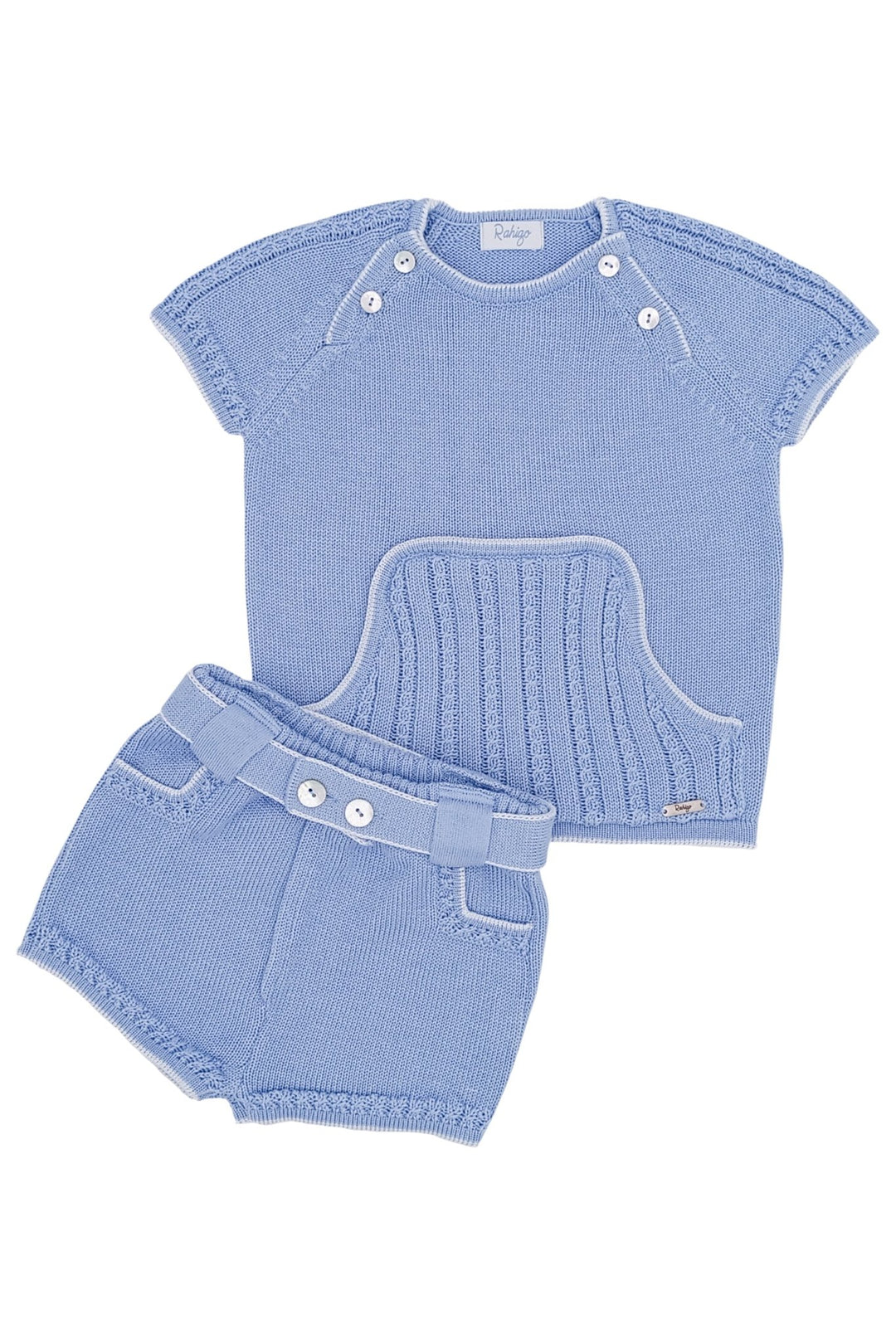 Rahigo "Albie" Sky Blue Knit Top & Shorts - Millie and John