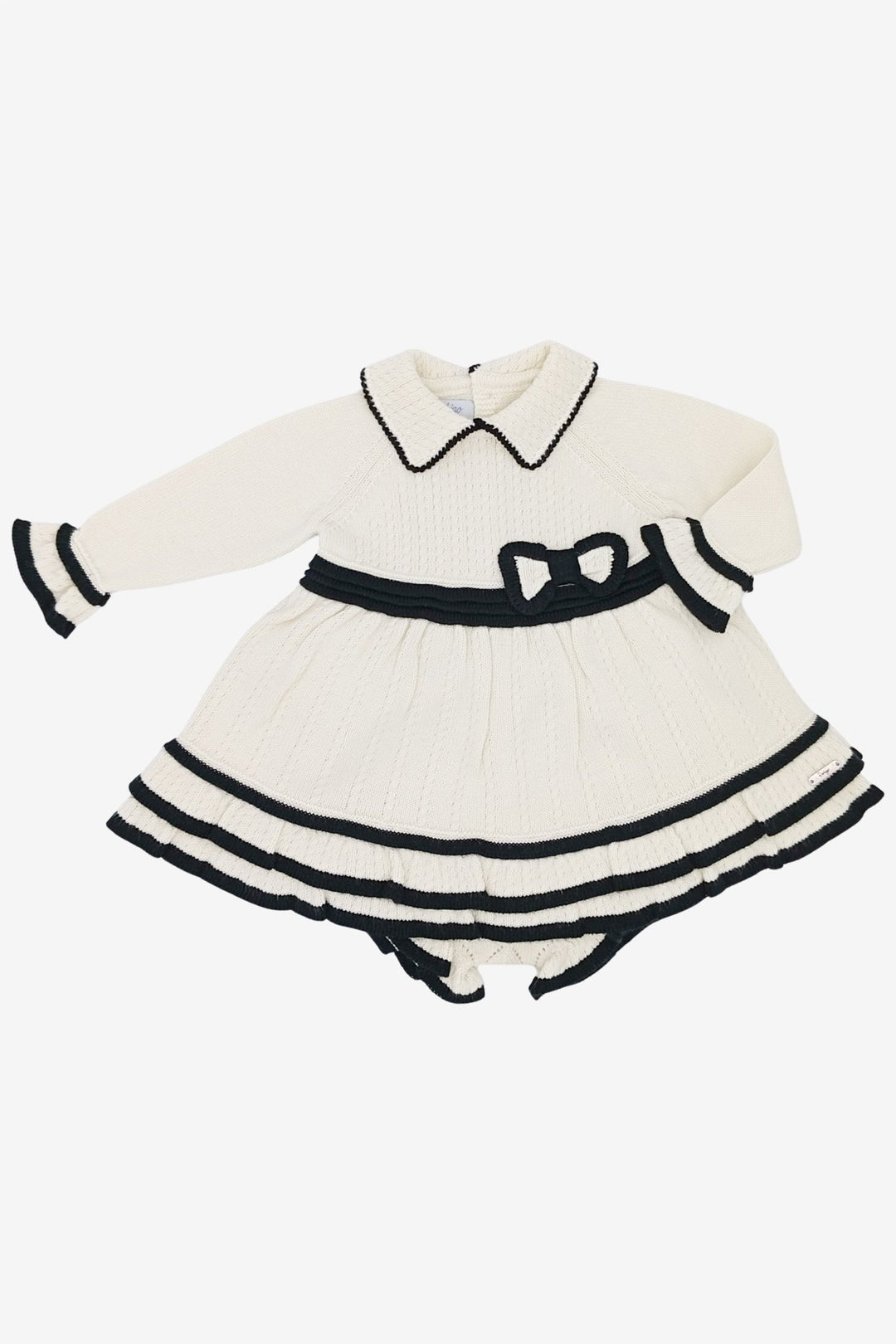 Rahigo "Amelia" Ivory & Black Knitted Dress & Bloomers - Millie and John