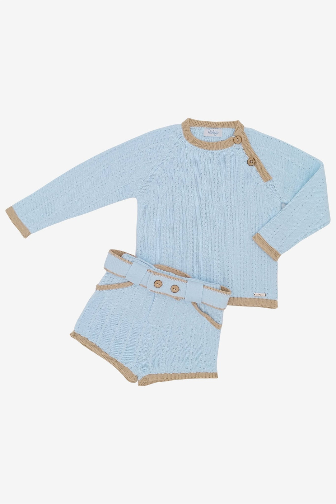 Rahigo "Arthur" Baby Blue & Camel Jumper & Shorts - Millie and John