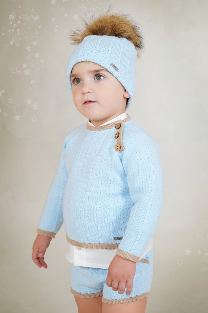 Rahigo "Arthur" Baby Blue & Camel Jumper & Shorts - Millie and John