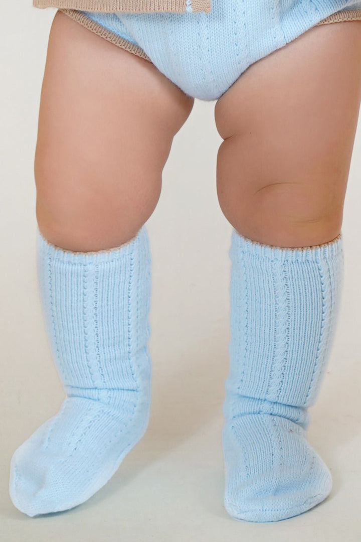 Rahigo Baby Blue & Camel Knee - High Socks - Millie and John