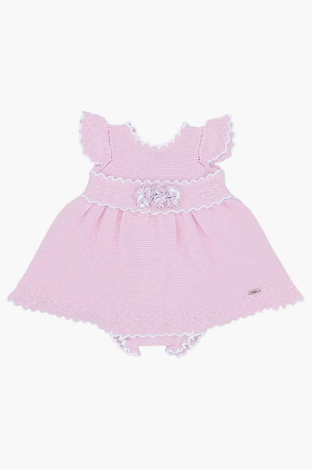 Rahigo Baby Pink & White Knit Dress & Bloomers - Millie and John