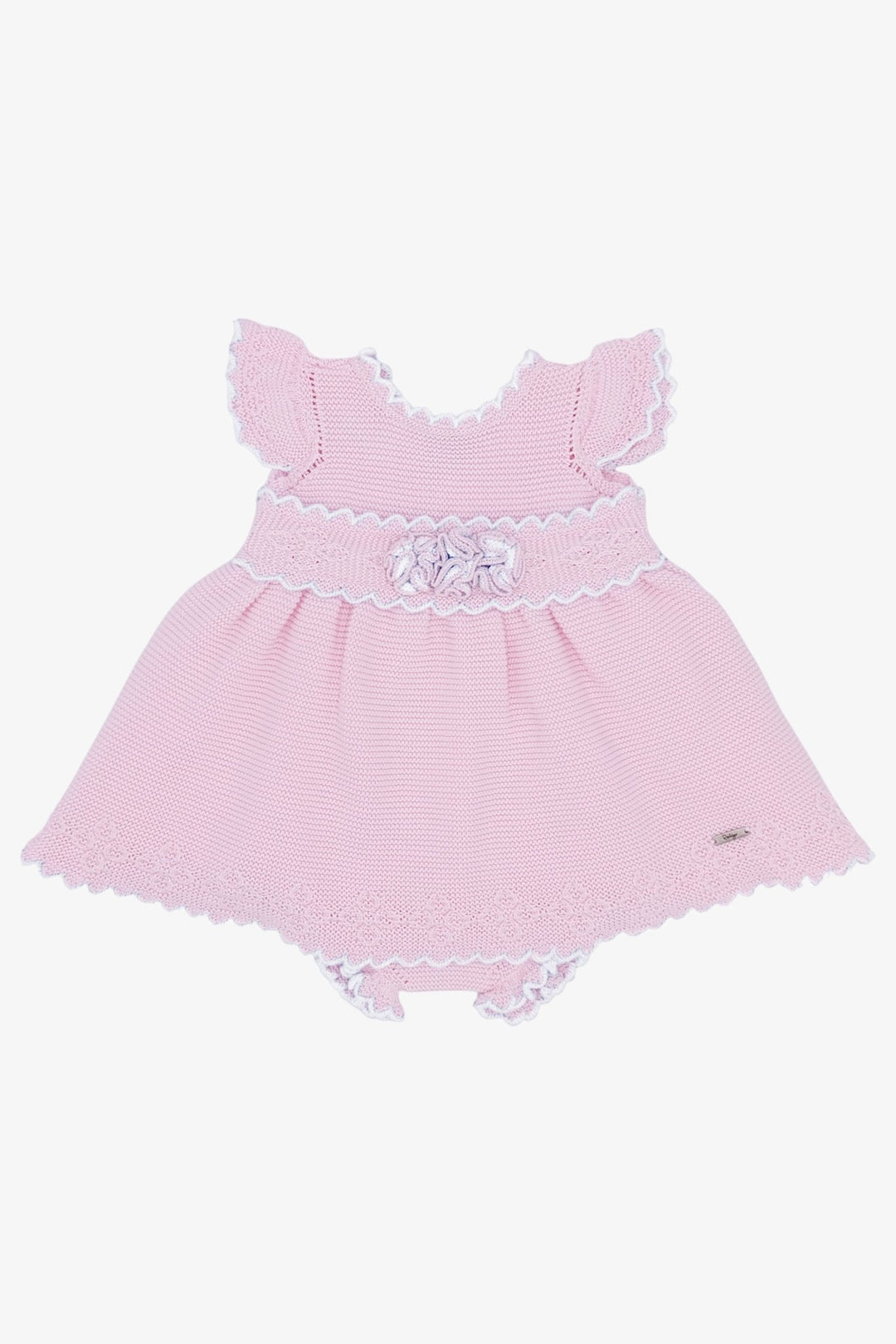 Rahigo Baby Pink & White Knit Dress & Bloomers - Millie and John