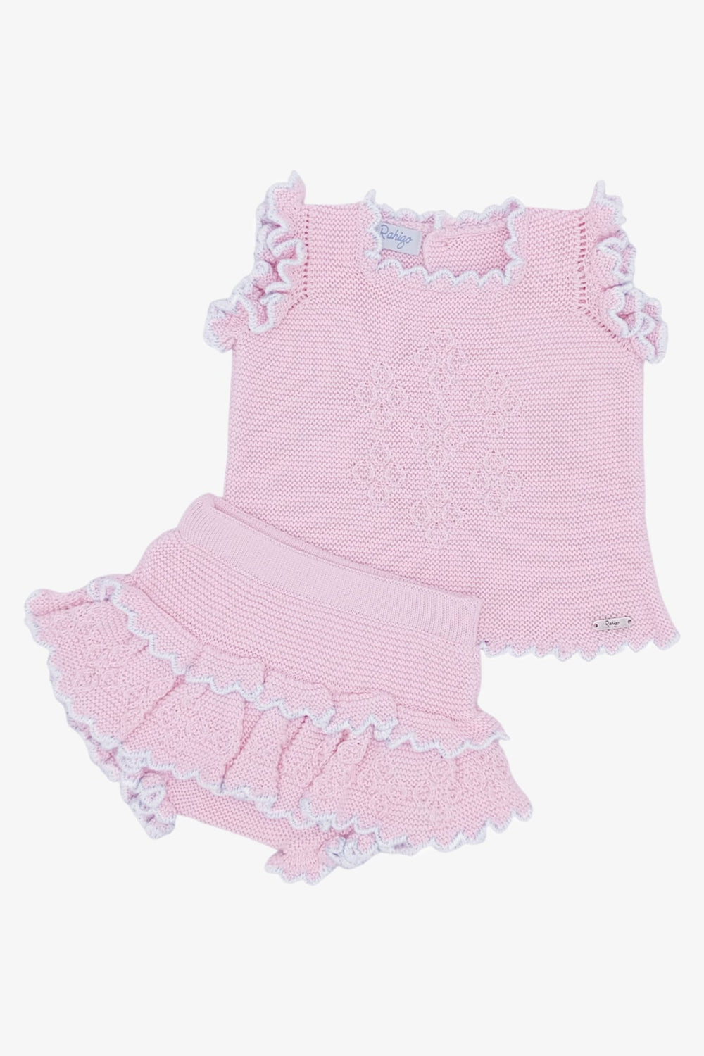 Rahigo Baby Pink & White Knit Top & Bloomers - Millie and John