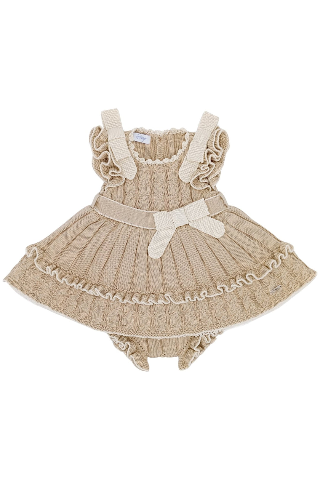Rahigo "Bea" Camel & Cream Cable Knit Dress & Bloomers - Millie and John