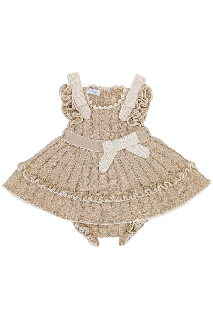 Rahigo "Bea" Camel & Cream Cable Knit Dress & Bloomers - Millie and John