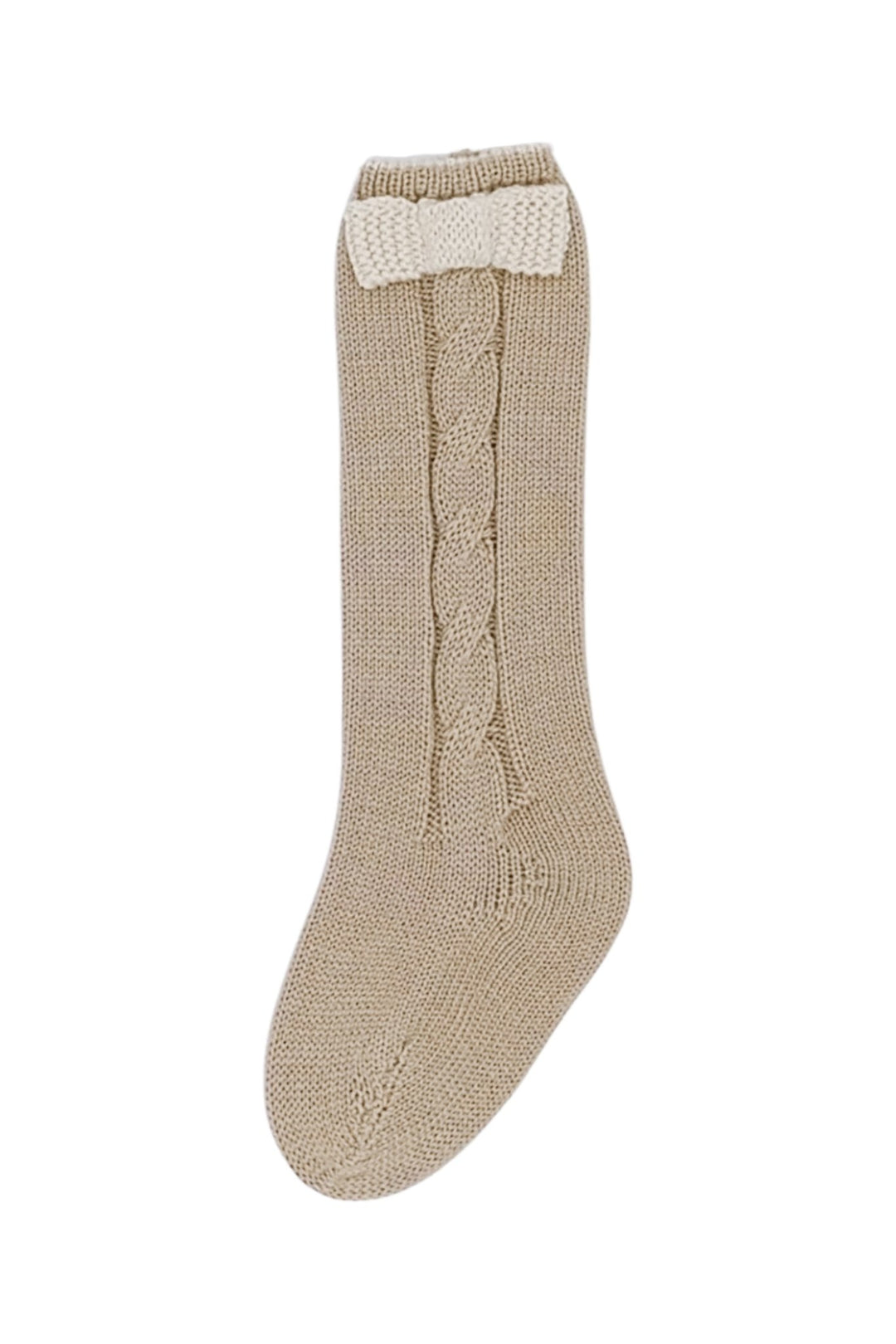 Rahigo Camel & Cream Knee High Bow Socks - Millie and John