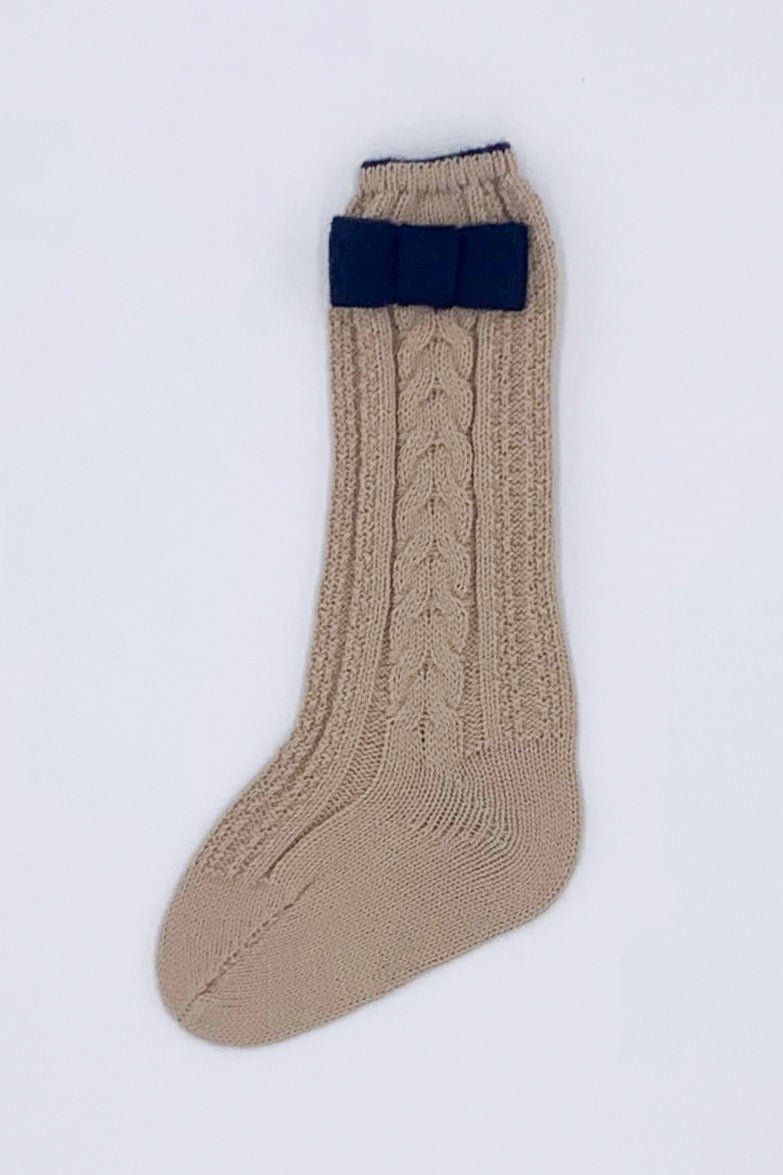 Rahigo Camel Knee High Bow Socks - Millie and John