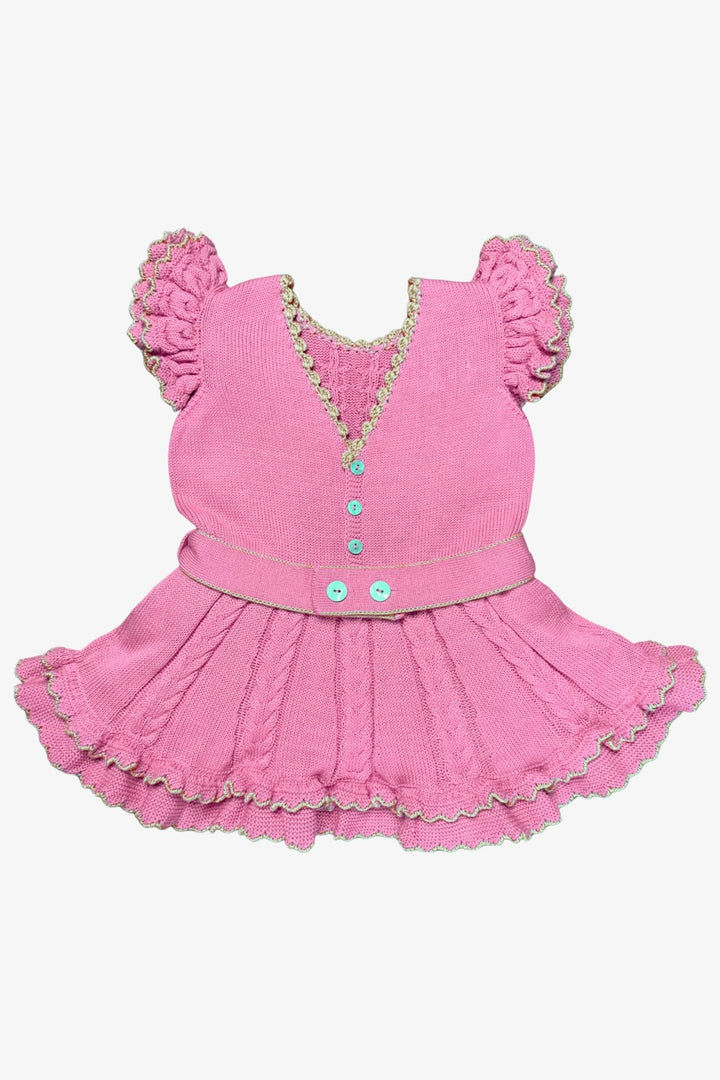 Rahigo "Catalina" Fuchsia & Camel Knitted Drop Waist Dress - Millie and John