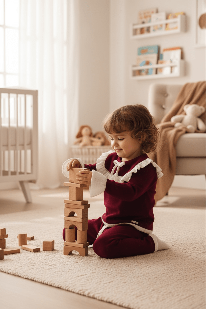 Rahigo "Florence" Burgundy & White Knitted Tracksuit - Millie and John