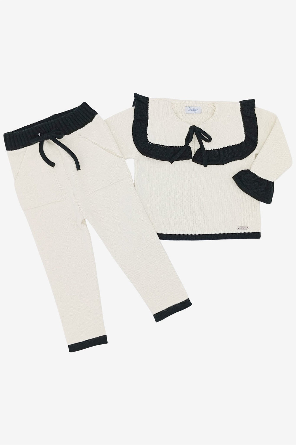 Rahigo "Florence" Ivory & Black Knitted Tracksuit - Millie and John