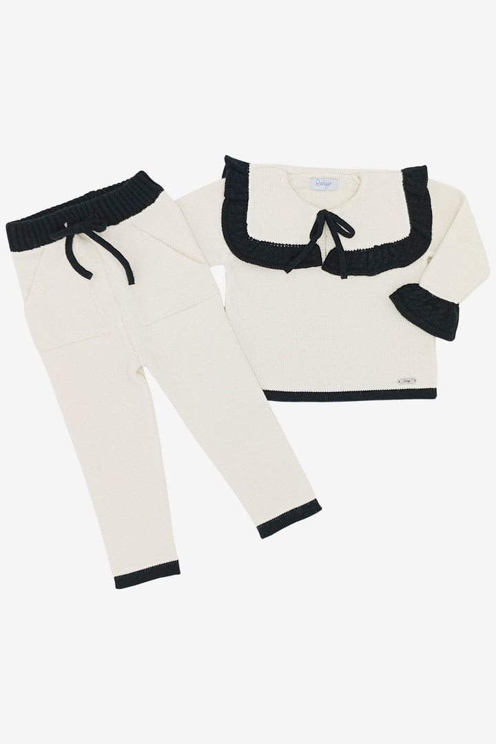 Rahigo "Florence" Ivory & Black Knitted Tracksuit - Millie and John