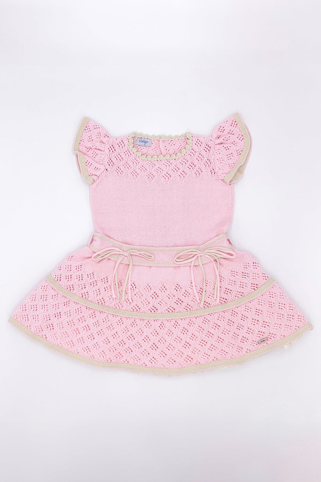 Rahigo "Matilda" Baby Pink & Cream Knit Dress - Millie and John