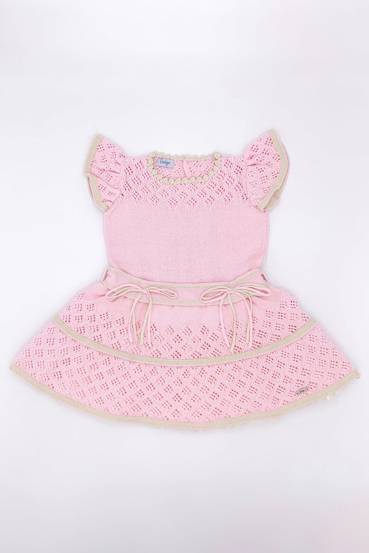 Rahigo "Matilda" Baby Pink & Cream Knit Dress - Millie and John