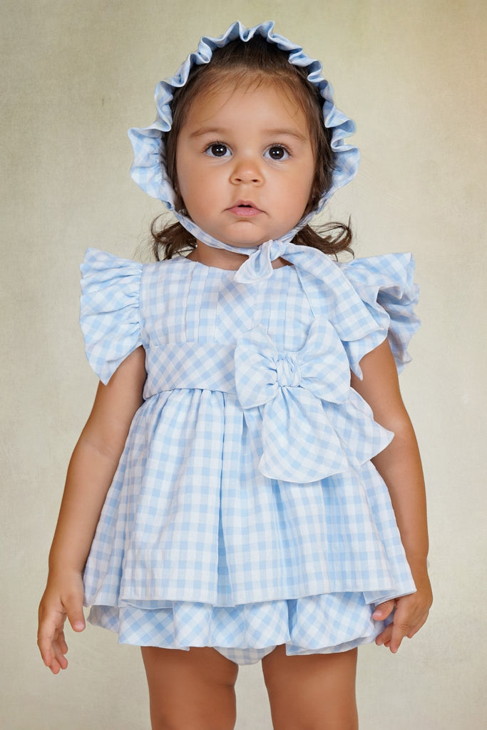 infant blue gingham dress 