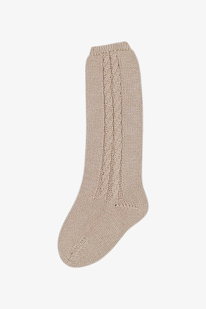 Rahigo PREORDER 🛑 Beige Cable Knit Knee - High Socks - Millie and John