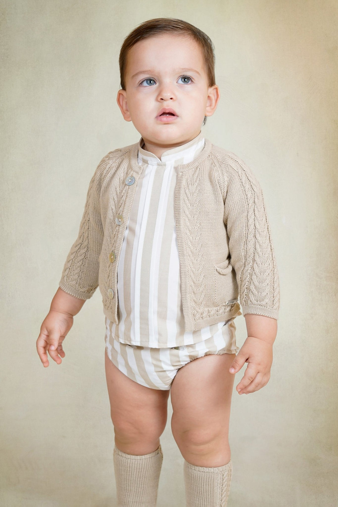 Rahigo PREORDER 🛑 Beige & White Striped Shirt & Jam Pants - Millie and John