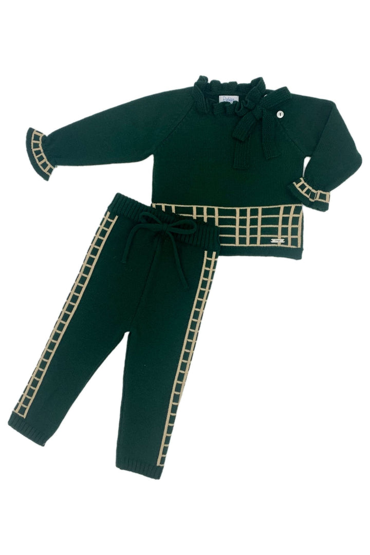Rahigo "Sienna" Bottle Green & Camel Check Knit Tracksuit - Millie and John