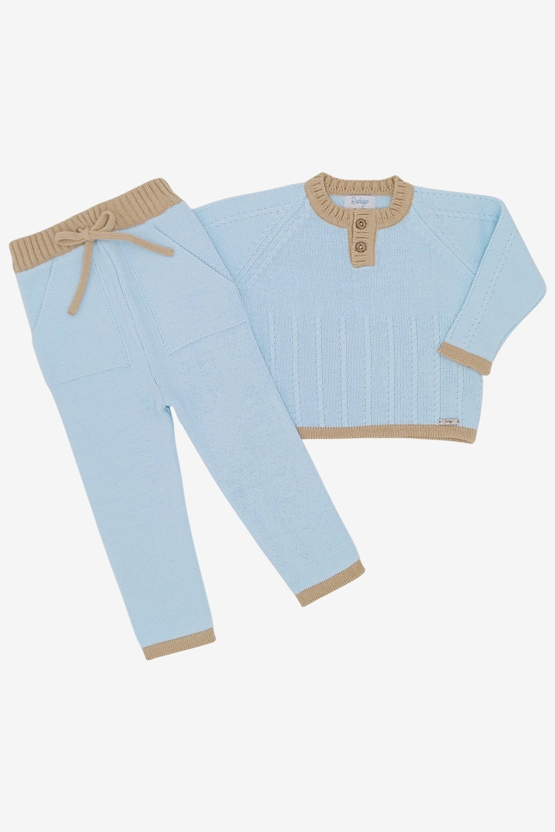 Rahigo "William" Baby Blue & Camel Knitted Tracksuit - Millie and John