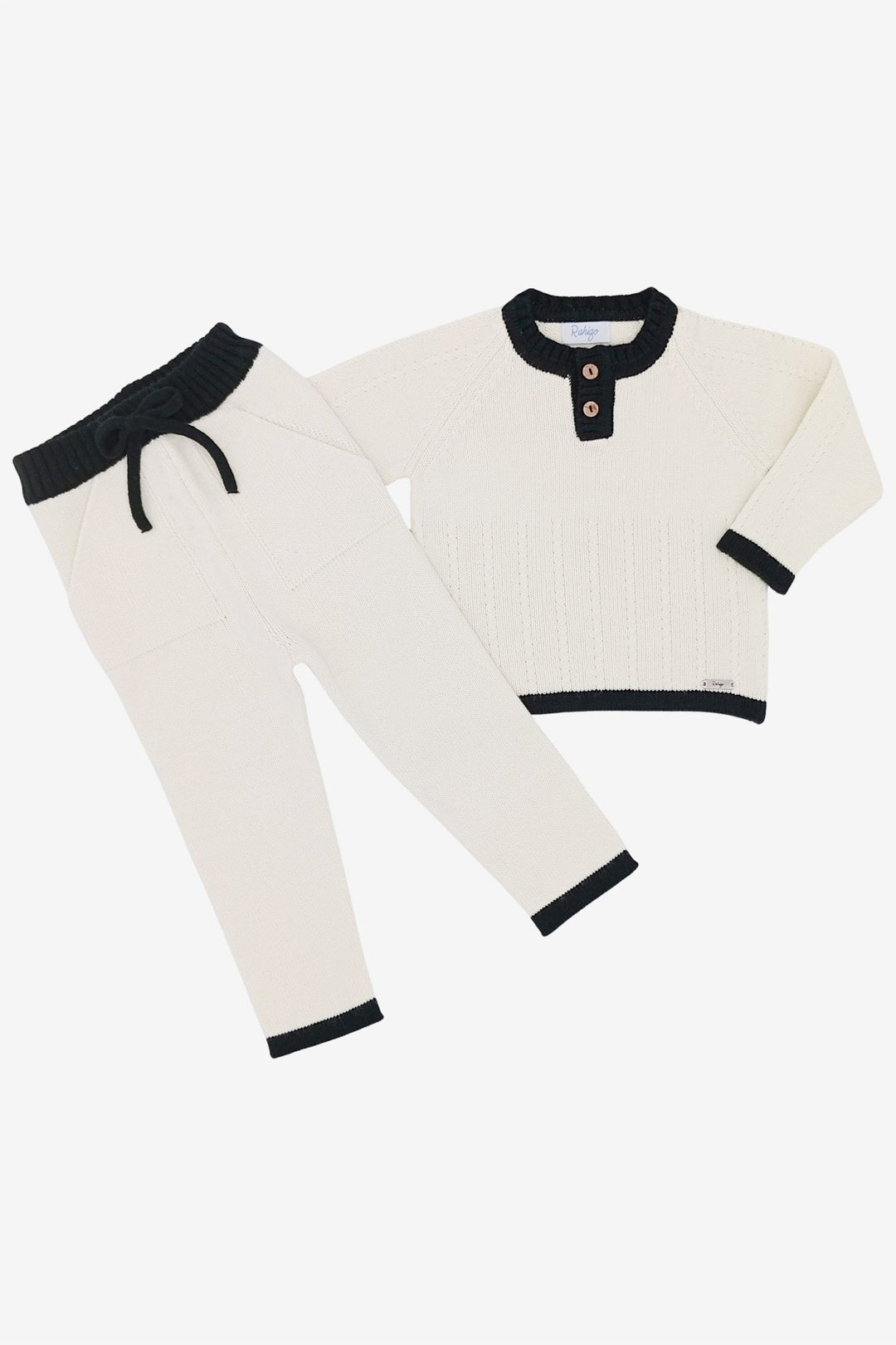 Rahigo "William" Ivory & Black Knitted Tracksuit - Millie and John