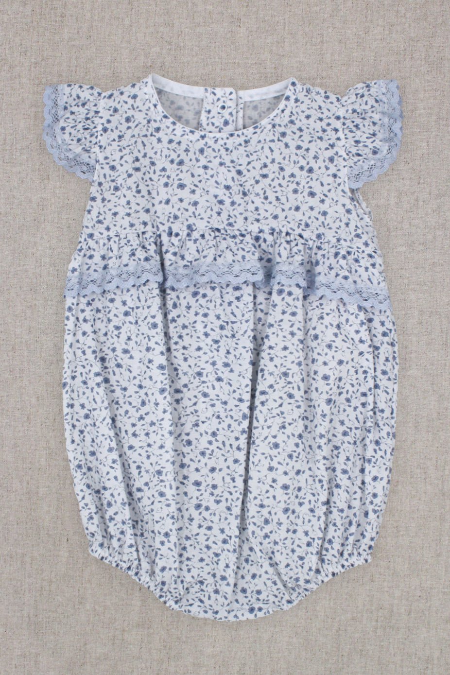 Rapife "Adeline" Dusky Blue Floral Romper - Millie and John