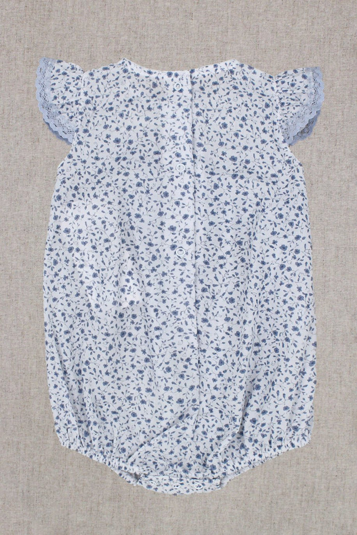 Rapife "Adeline" Dusky Blue Floral Romper - Millie and John