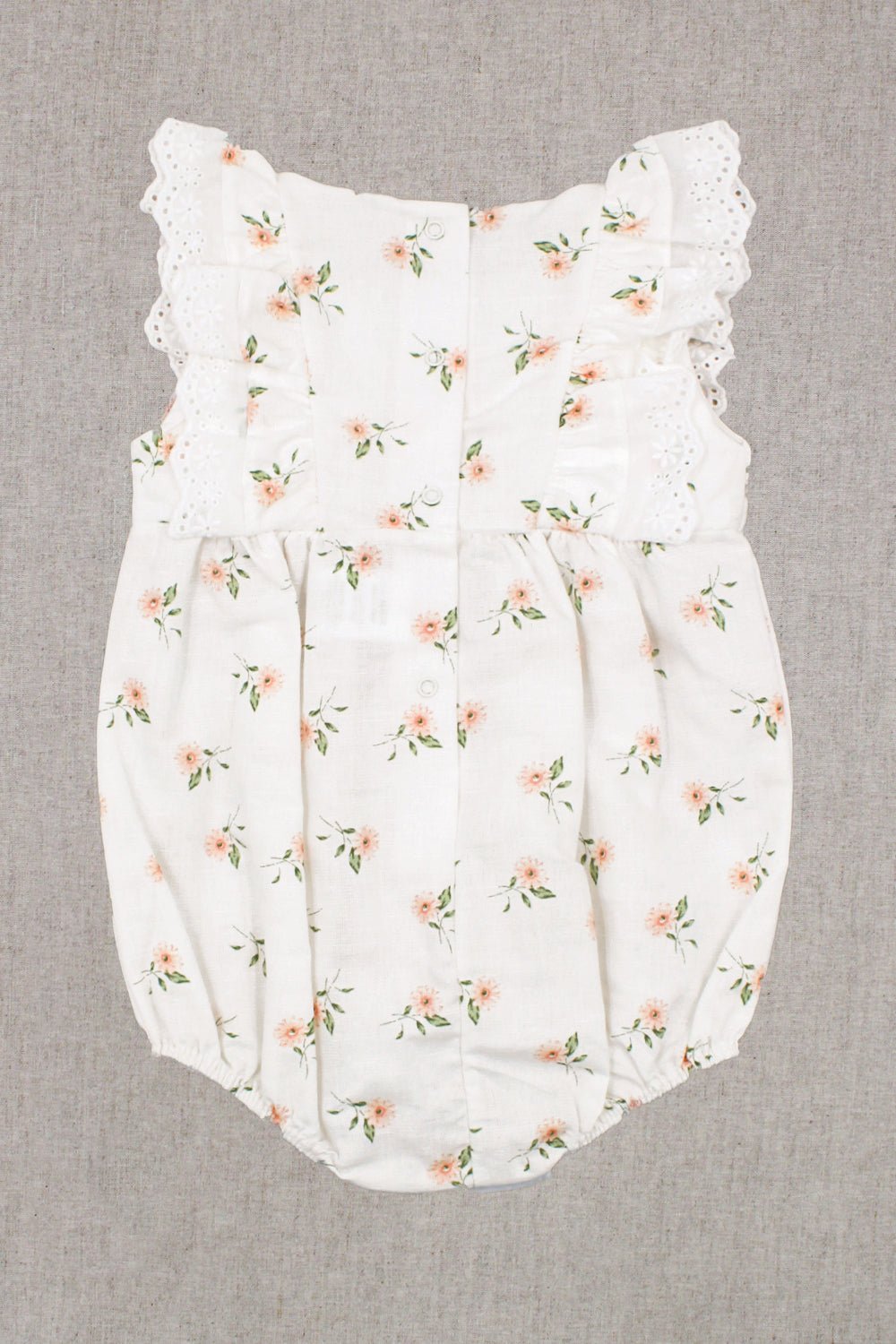 Rapife "Adira" Ivory & Peach Floral Romper - Millie and John