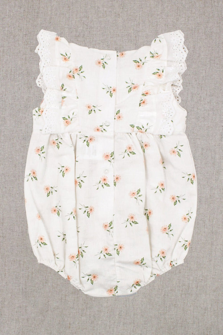 Rapife "Adira" Ivory & Peach Floral Romper - Millie and John