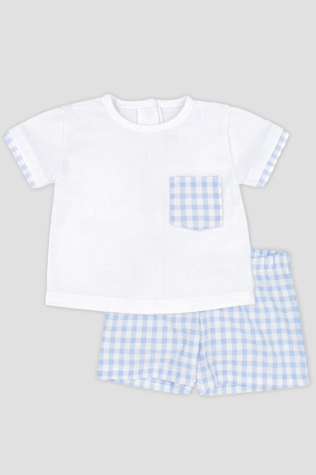 Rapife "Alfie" Baby Blue Gingham T-Shirt & Shorts - Millie and John