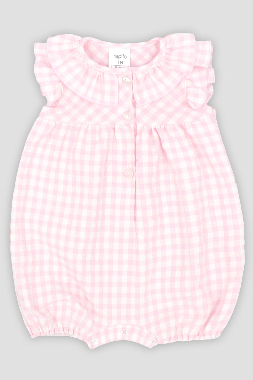 Rapife "Amelia" Baby Pink Gingham Romper - Millie and John