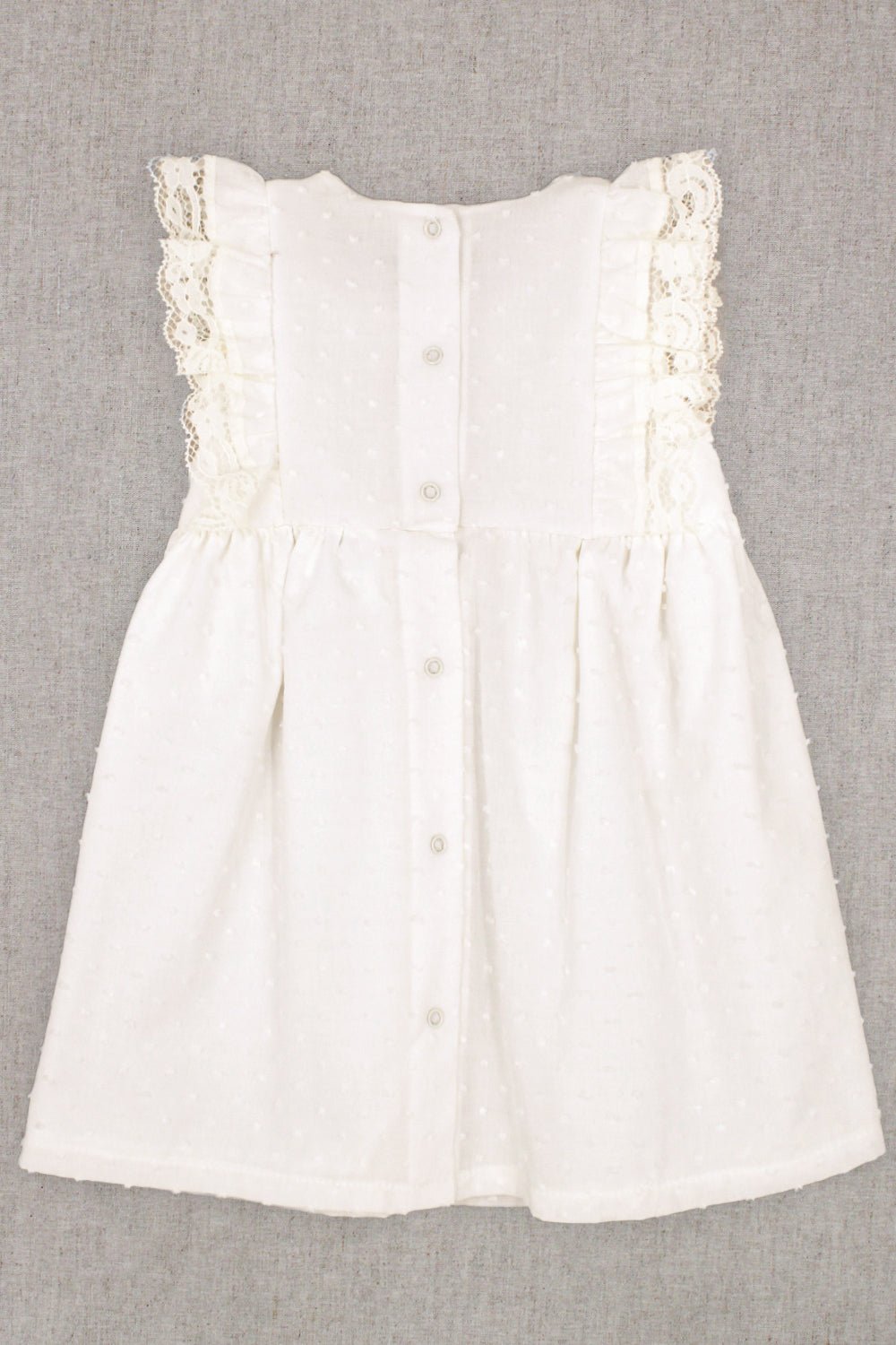 Rapife "Amelie" Ivory Plumeti Dot Lace Dress - Millie and John