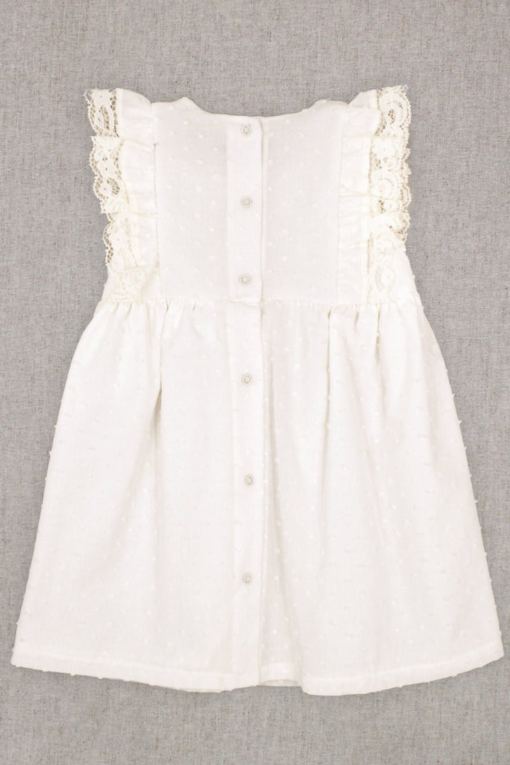 Rapife "Amelie" Ivory Plumeti Dot Lace Dress - Millie and John