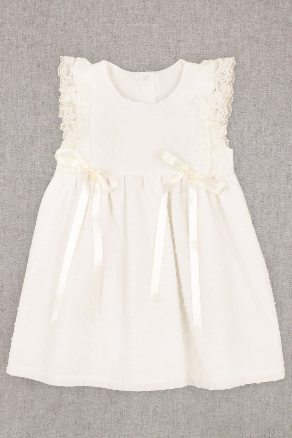 Rapife "Amelie" Ivory Plumeti Dot Lace Dress - Millie and John