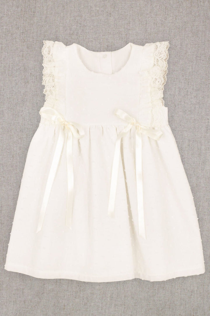 Rapife "Amelie" Ivory Plumeti Dot Lace Dress - Millie and John
