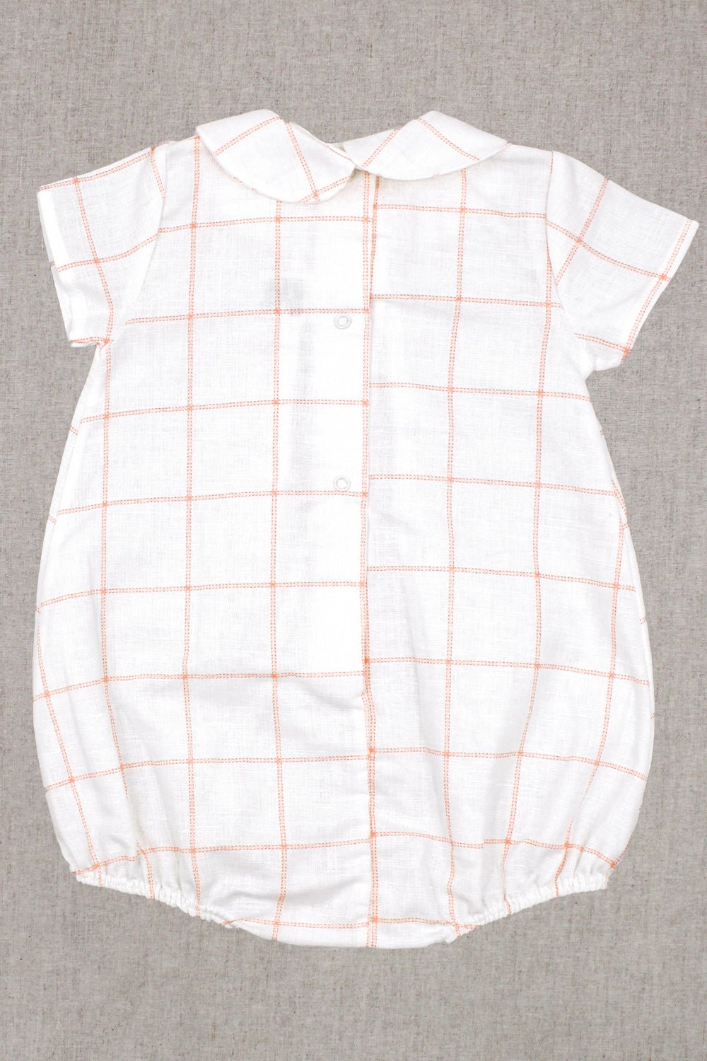 Rapife "Atlas" Ivory & Peach Checked Romper - Millie and John