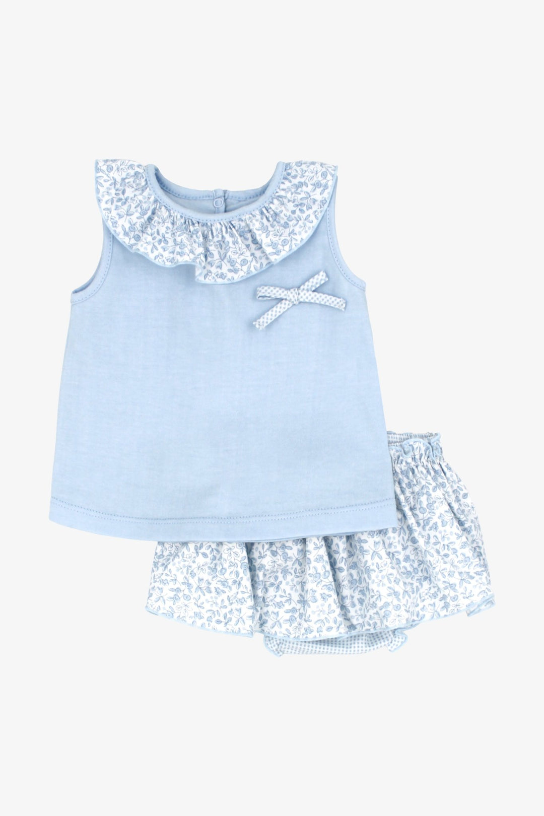 Rapife "Ava" Pale Blue Floral Top & Skort - Millie and John