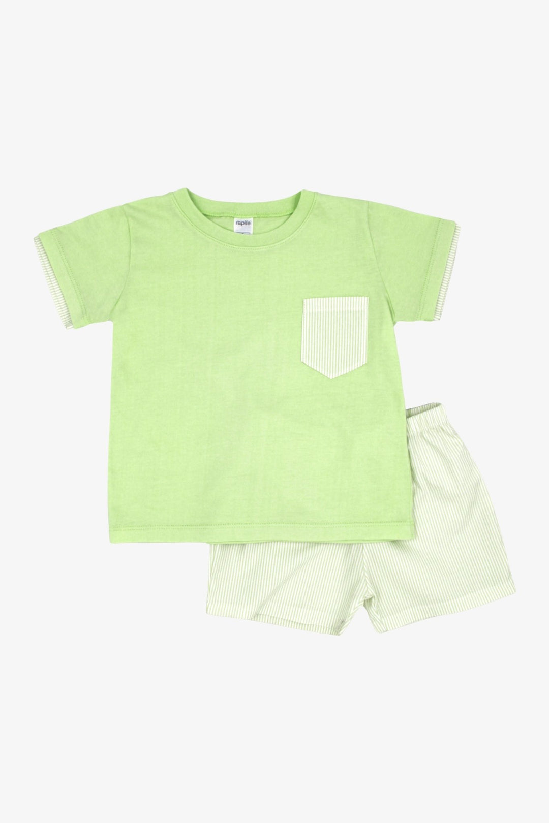 Rapife "Basil" Lime Green Striped T-Shirt &amp; Shorts - Millie and John