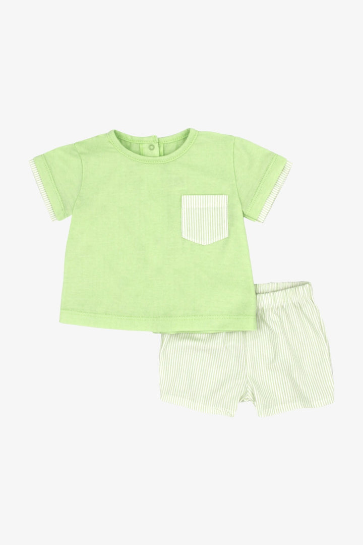 Rapife "Basil" Lime Green Striped T-Shirt &amp; Shorts - Millie and John