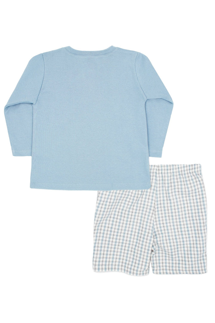 Rapife "Bentley" Powder Blue Top & Checked Shorts - Millie and John