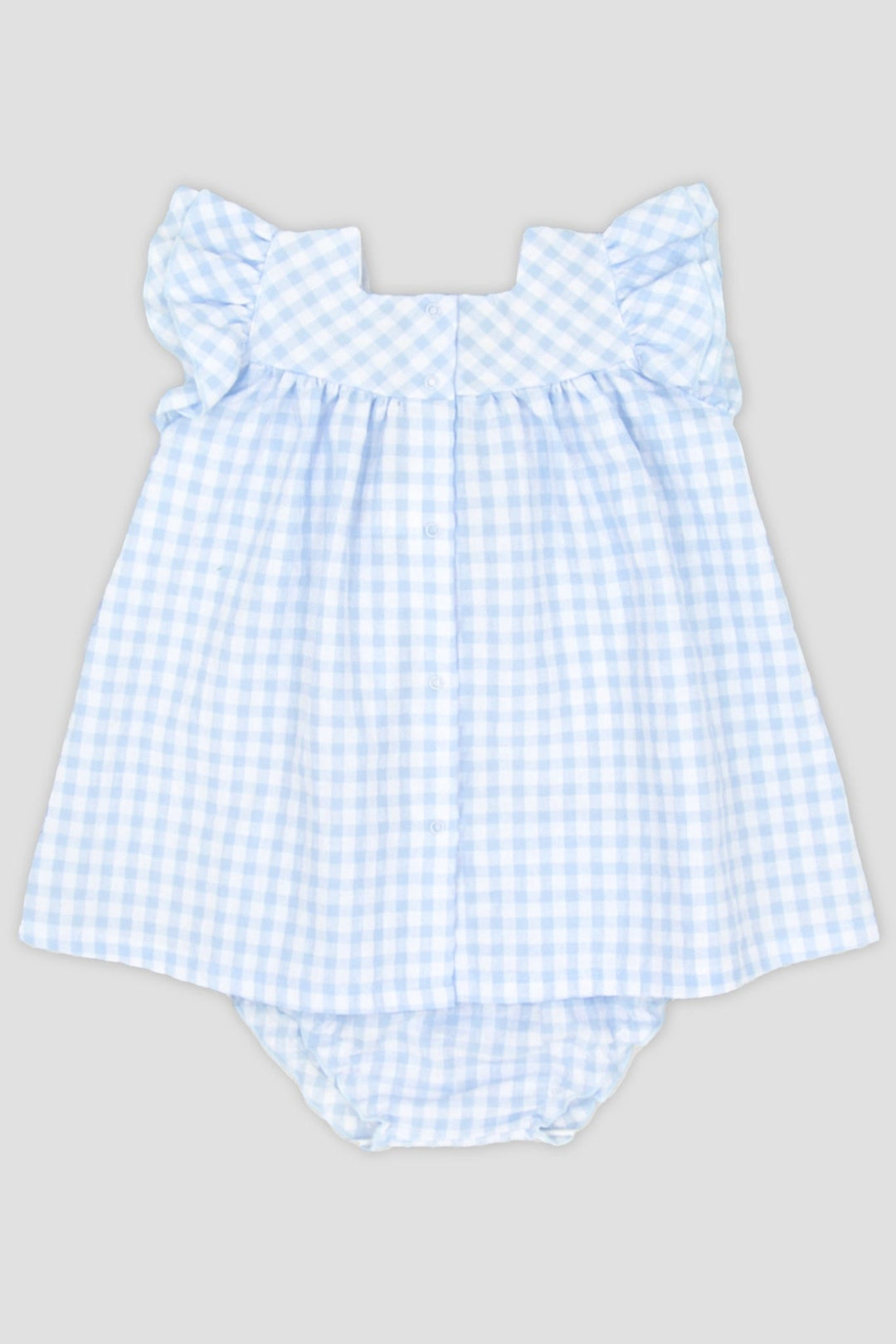 Rapife "Bessie" Baby Blue Gingham Dress & Bloomers - Millie and John