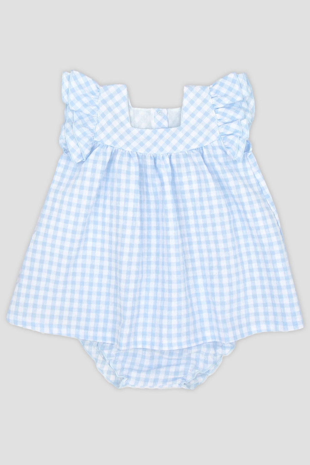 Rapife "Bessie" Baby Blue Gingham Dress & Bloomers - Millie and John