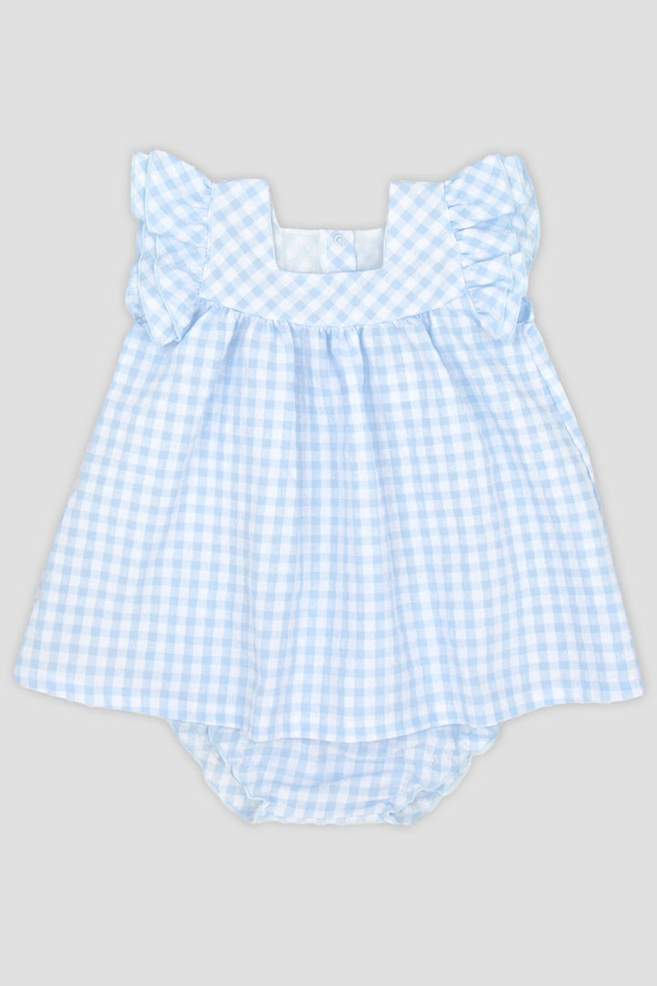 Rapife "Bessie" Baby Blue Gingham Dress & Bloomers - Millie and John