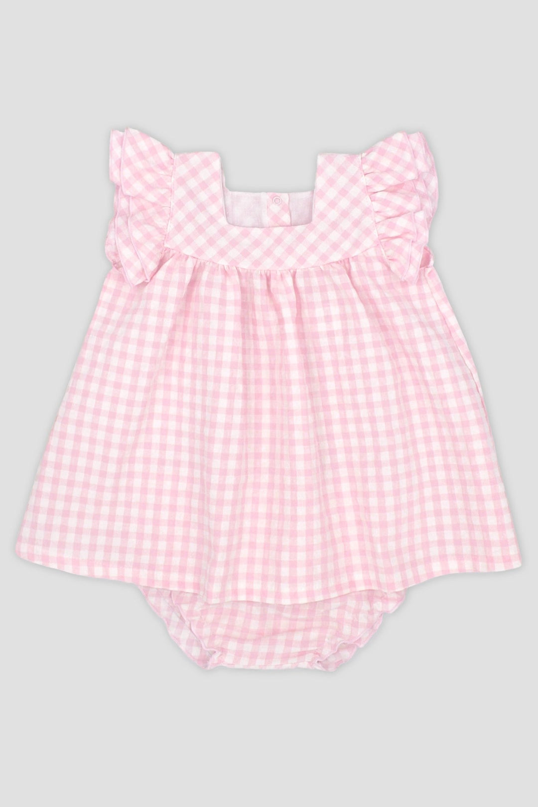 Rapife "Bessie" Baby Pink Gingham Dress & Bloomers - Millie and John